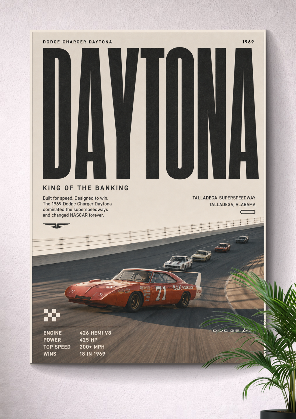 DODGE DAYTONA #71: THE 200+ MPH LEGEND | NASCAR POSTER