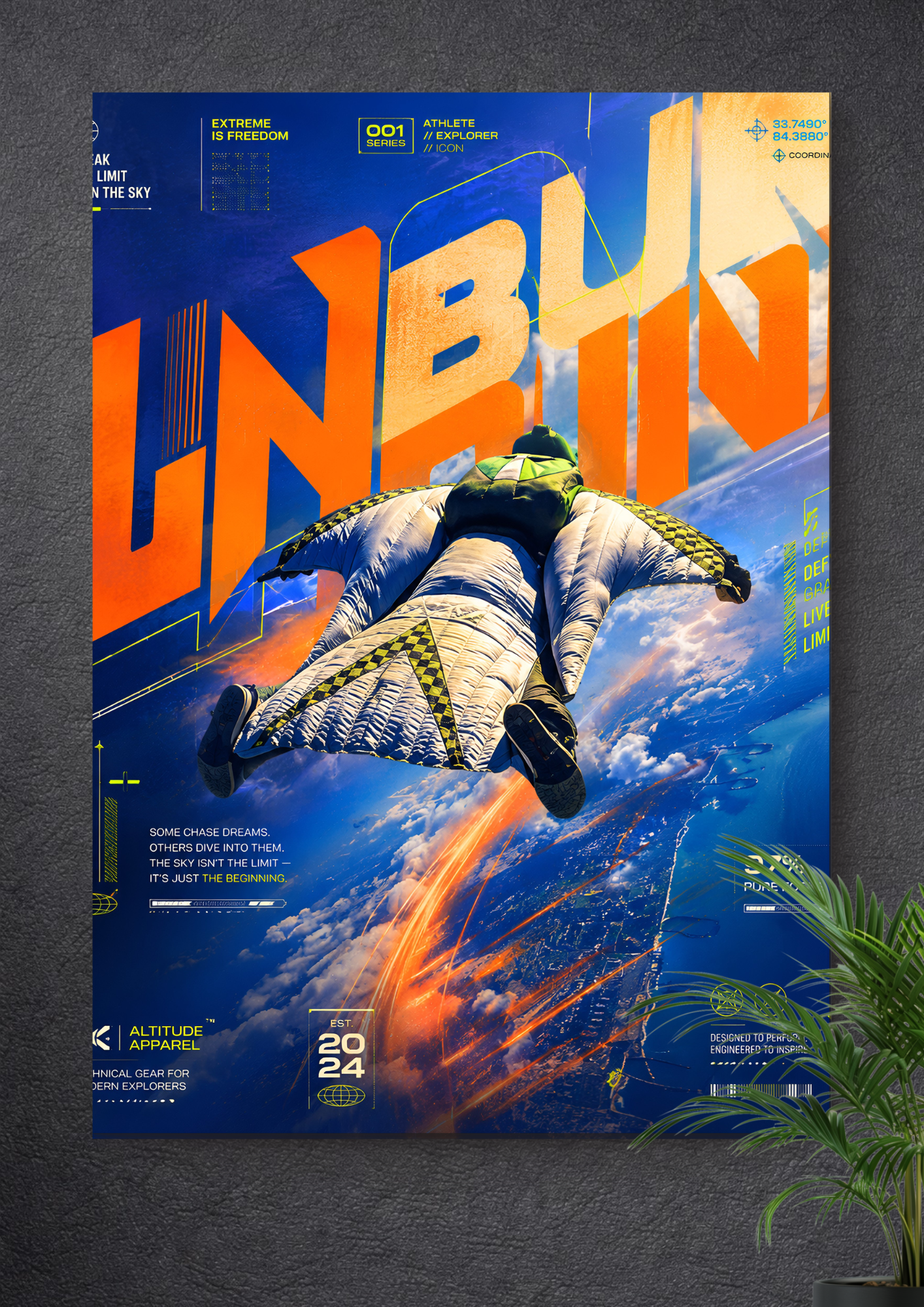 WINGSUIT PROXIMITY FLYING | BASE JUMPING SKY ADVENTURE ART POSTER