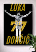 LUKA DONCIC LOS ANGELES LAKERS POSTER – CONCEPT JERSEY #77 NBA CANVAS ART PRINT