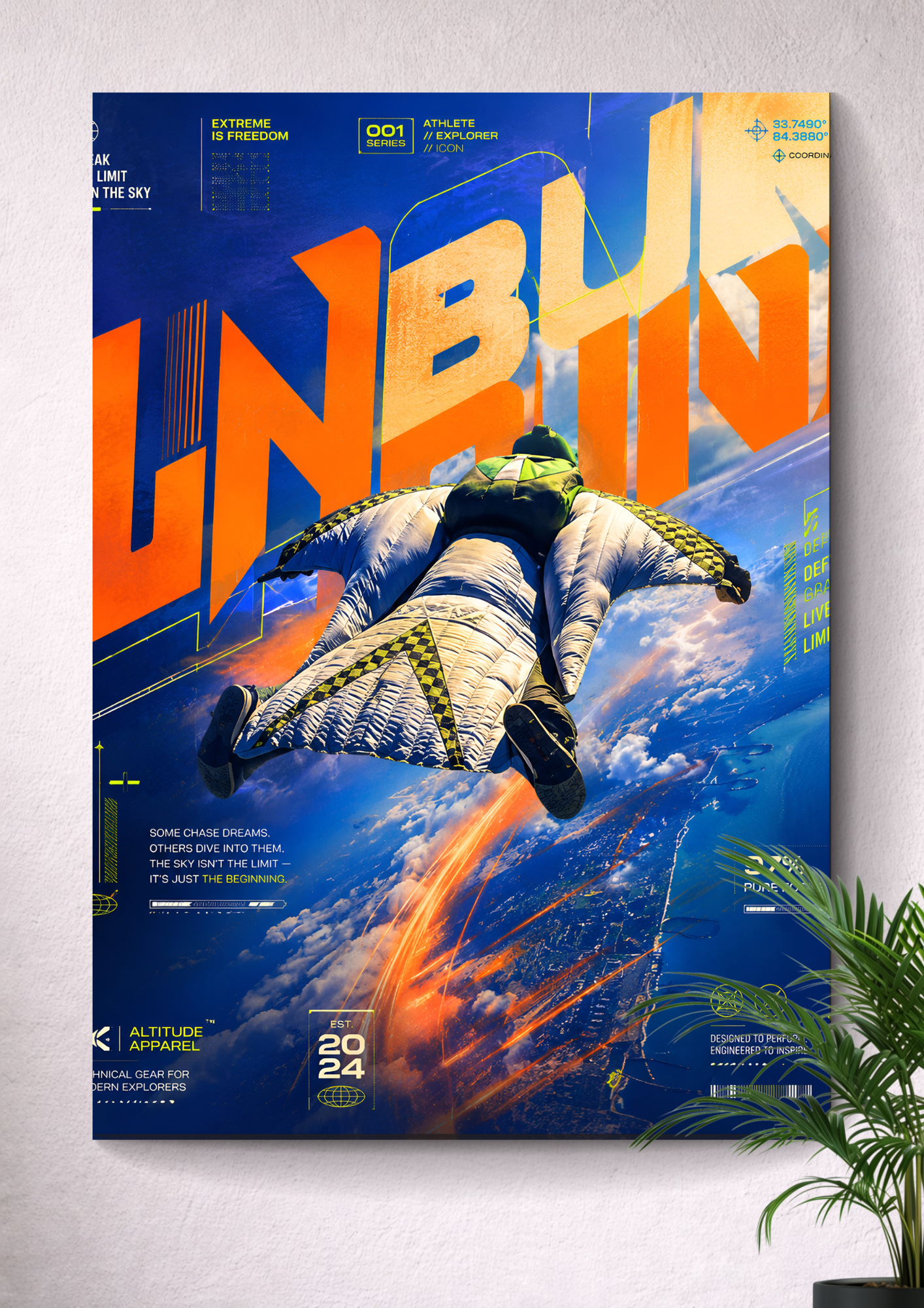 WINGSUIT PROXIMITY FLYING | BASE JUMPING SKY ADVENTURE ART POSTER