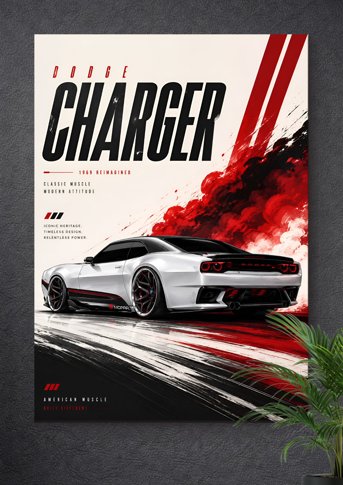 DODGE CHARGER 1969 | VECTOR POSTER