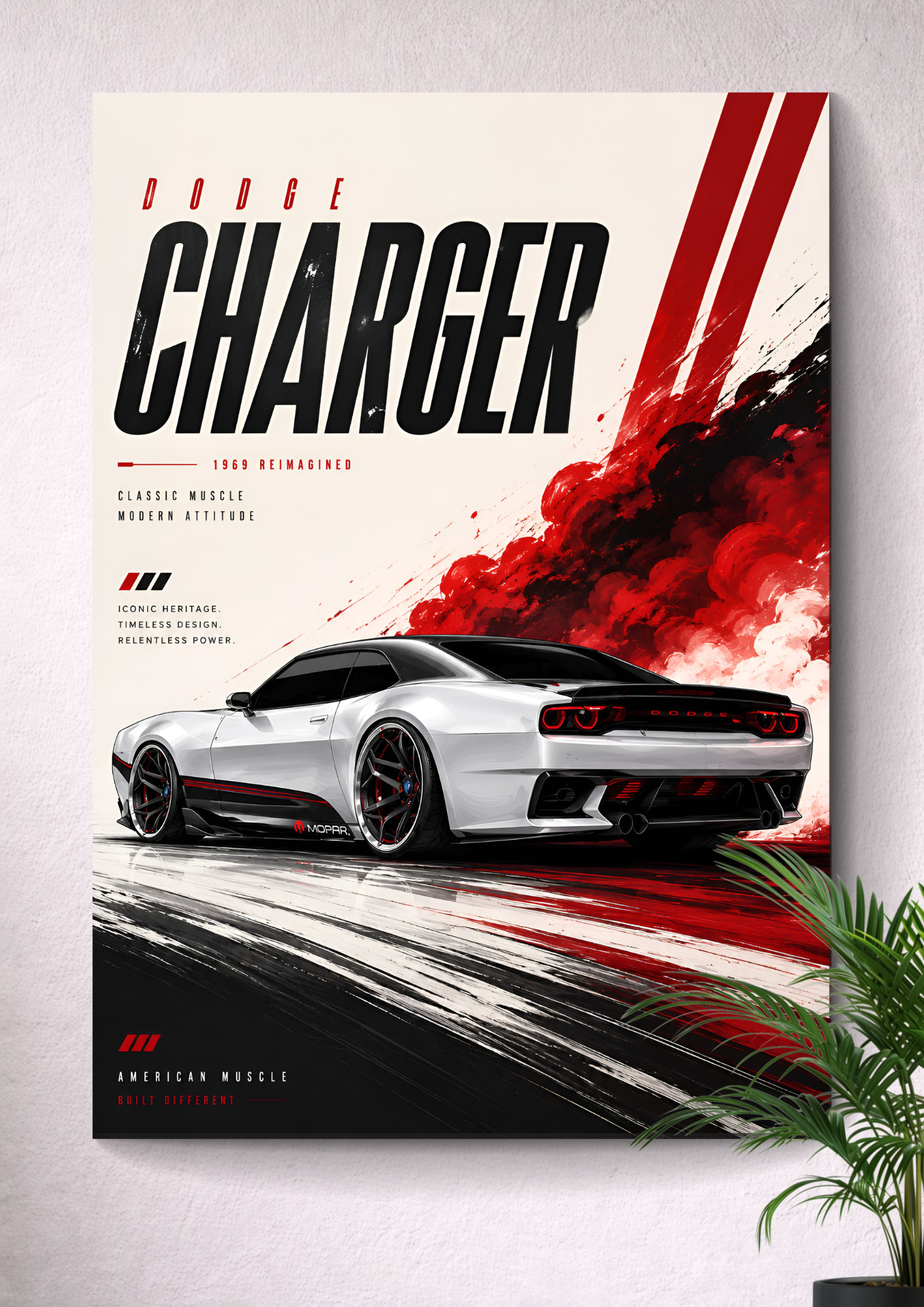DODGE CHARGER 1969 | VECTOR POSTER