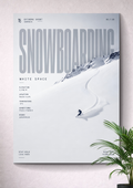 SNOWBOARDING FRESH POWDER | SWISS ALPS WINTER SPORTS ART POSTER
