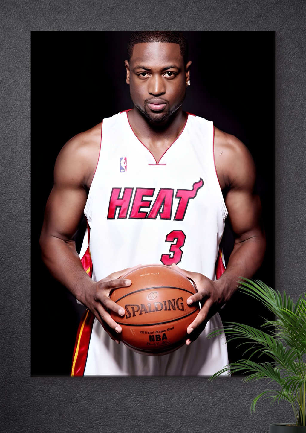 DWYANE WADE MIAMI HEAT POSTER – #3 VINTAGE HOME JERSEY NBA CANVAS ART PRINT