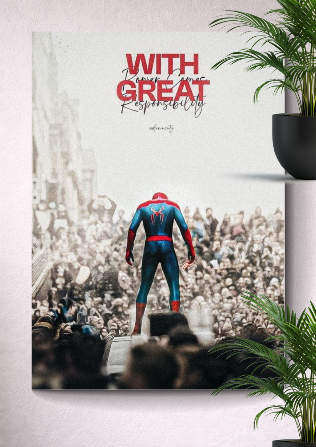 CLASSIC SPIDERMAN INSPIRATIONAL QUOTE VINTAGE WALL ART