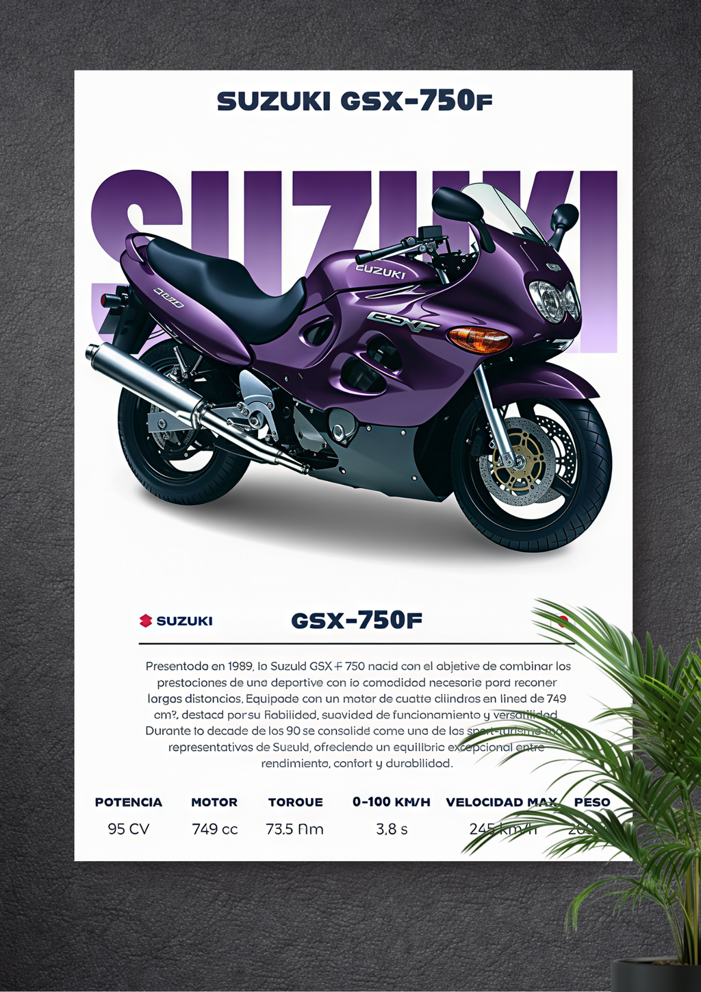 SUZUKI GSX-750F | 749 CC, 4-CYLINDER, 4-STROKE | SPORT-TOURING DESIGN