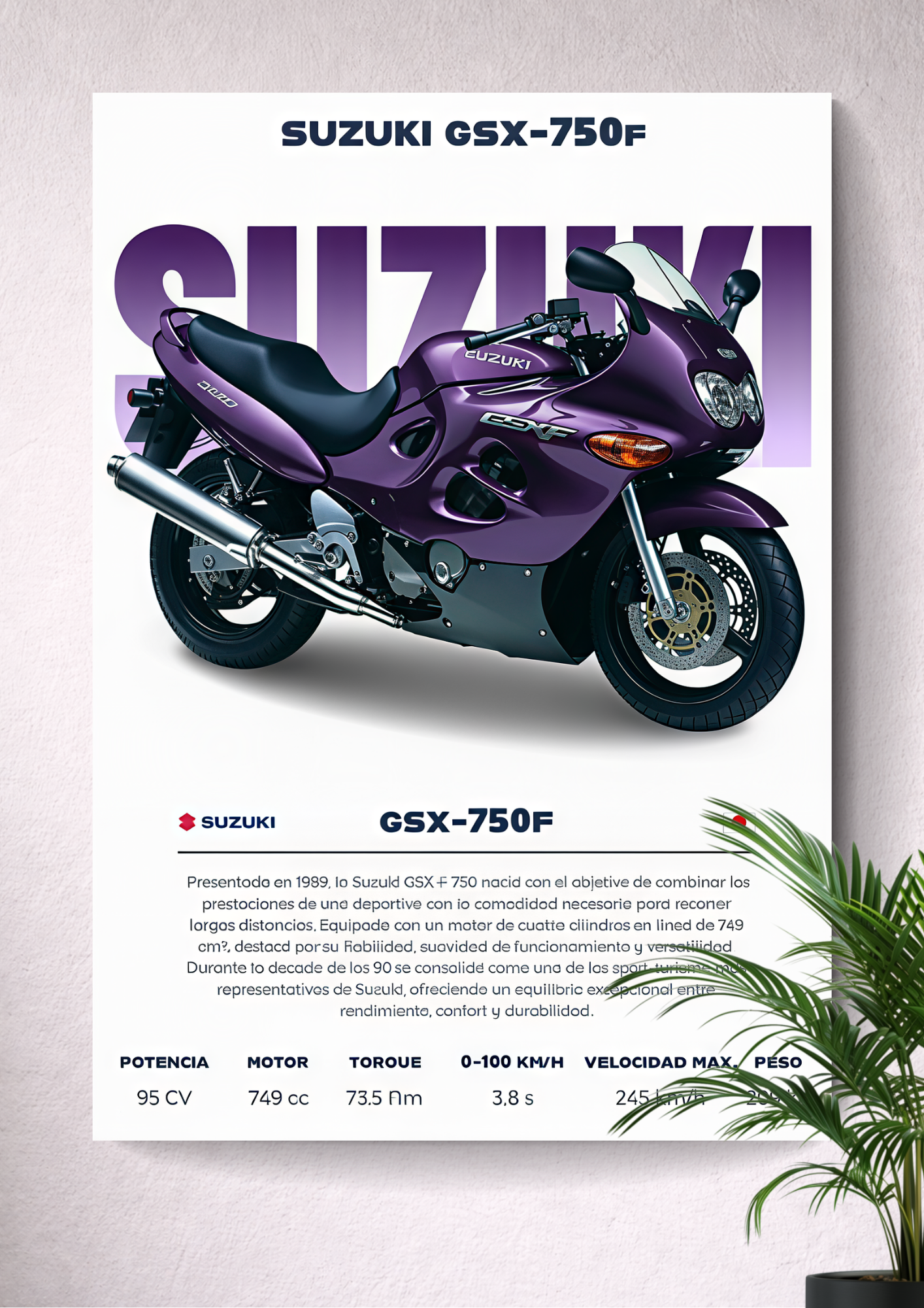 SUZUKI GSX-750F | 749 CC, 4-CYLINDER, 4-STROKE | SPORT-TOURING DESIGN