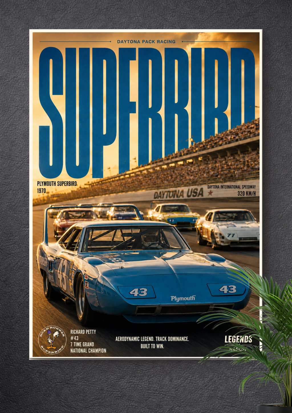 PLYMOUTH SUPERBIRD: RICHARD PETTY #43 | NASCAR POSTER