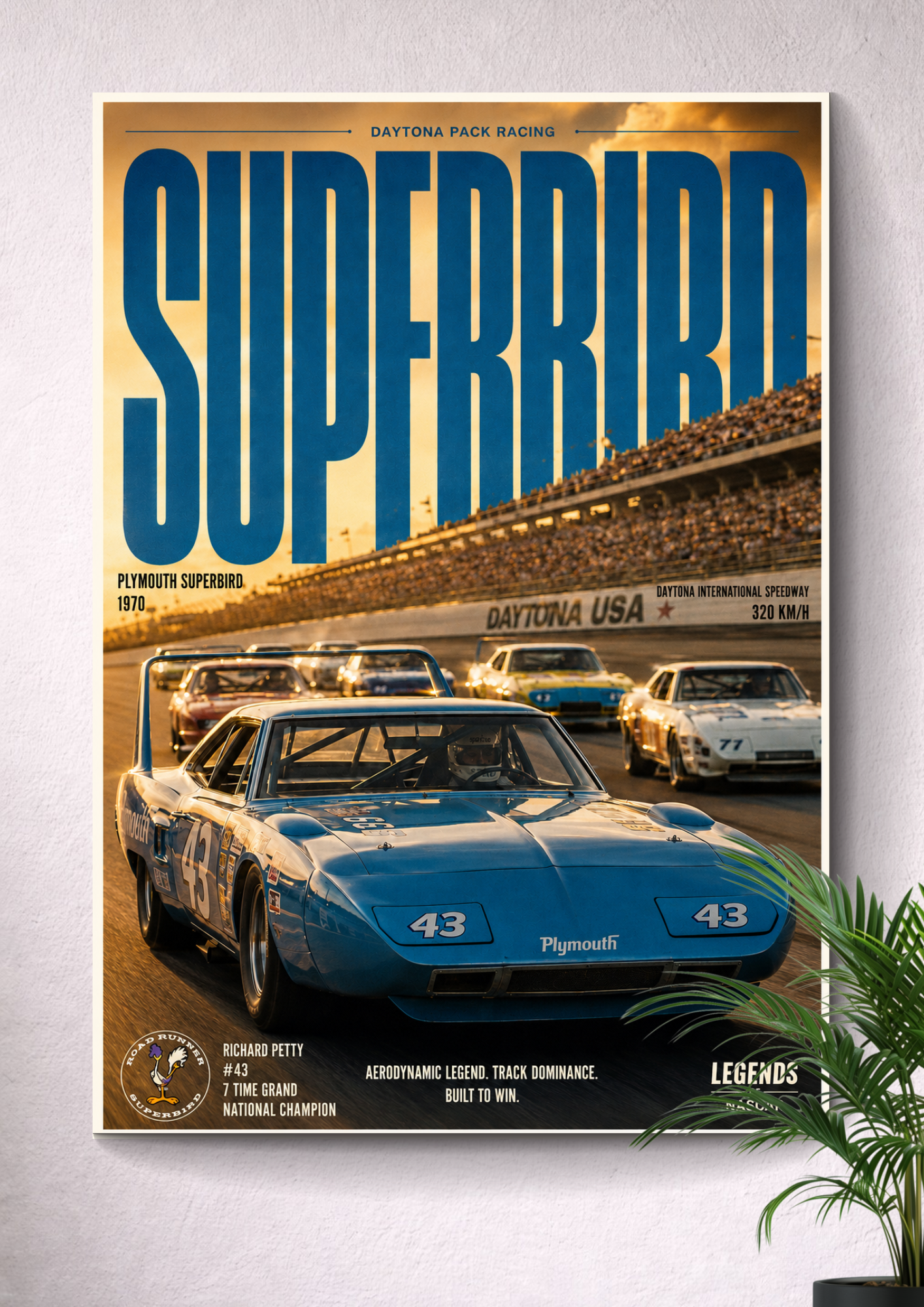 PLYMOUTH SUPERBIRD: RICHARD PETTY #43 | NASCAR POSTER