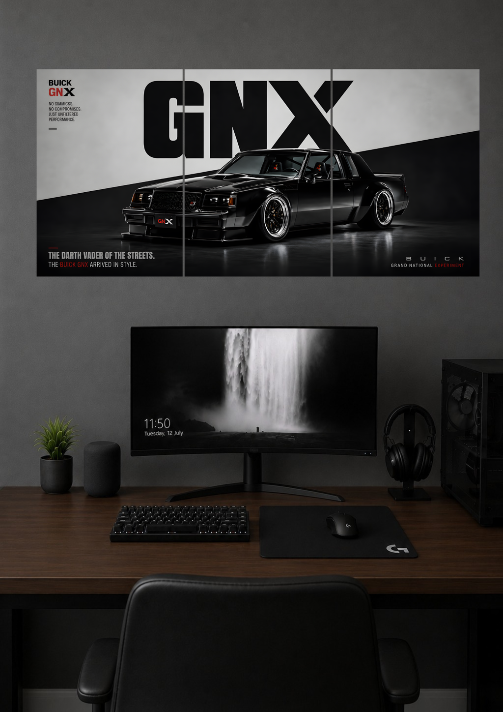 BUICK GNX GRAND NATIONAL DARTH VADER TRIPTYCH CANVAS POSTER | SPLIT POSTER