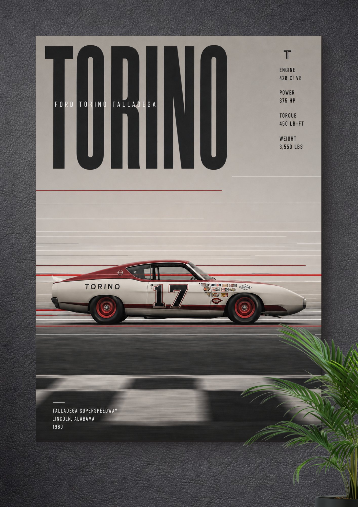 FORD TORINO TALLADEGA: #17 NASCAR LEGEND | NASCAR POSTER