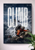 ROCK CLIMBING MOUNTAIN ASCENT | CLIMB TYPOGRAPHY ALPINE ADVENTURE ART POSTER