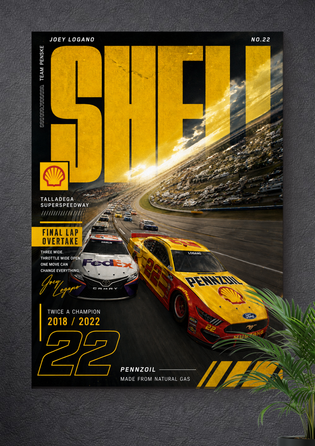 SHELL PENNZOIL: JOEY LOGANO #22 | NASCAR POSTER