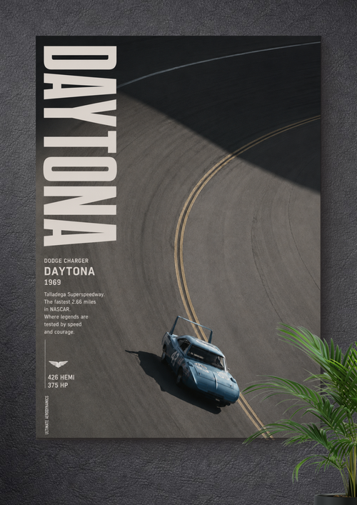 1969 DODGE CHARGER DAYTONA: SPEED AND COURAGE | NASCAR POSTER