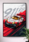 PORSCHE | 911 RSR  | VECTOR POSTER