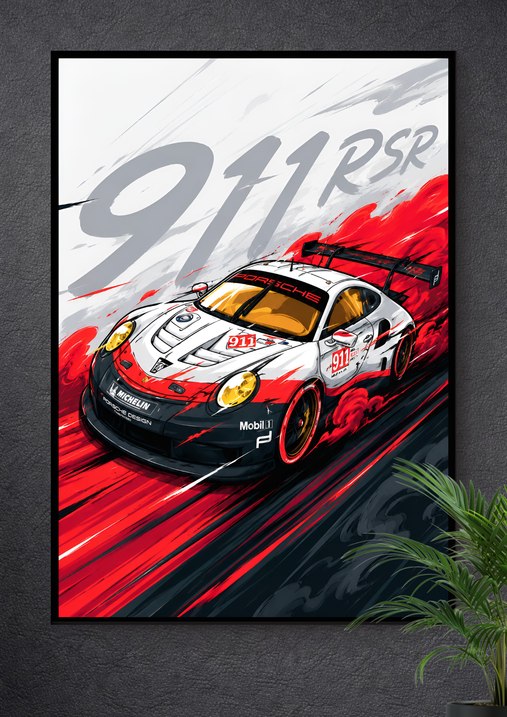 PORSCHE | 911 RSR  | VECTOR POSTER