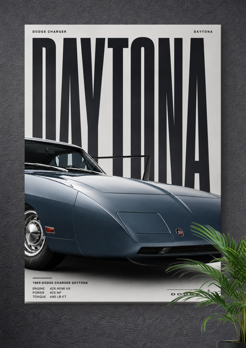 1969 DODGE CHARGER DAYTONA: THE WINGED WARRIOR | NASCAR POSTER