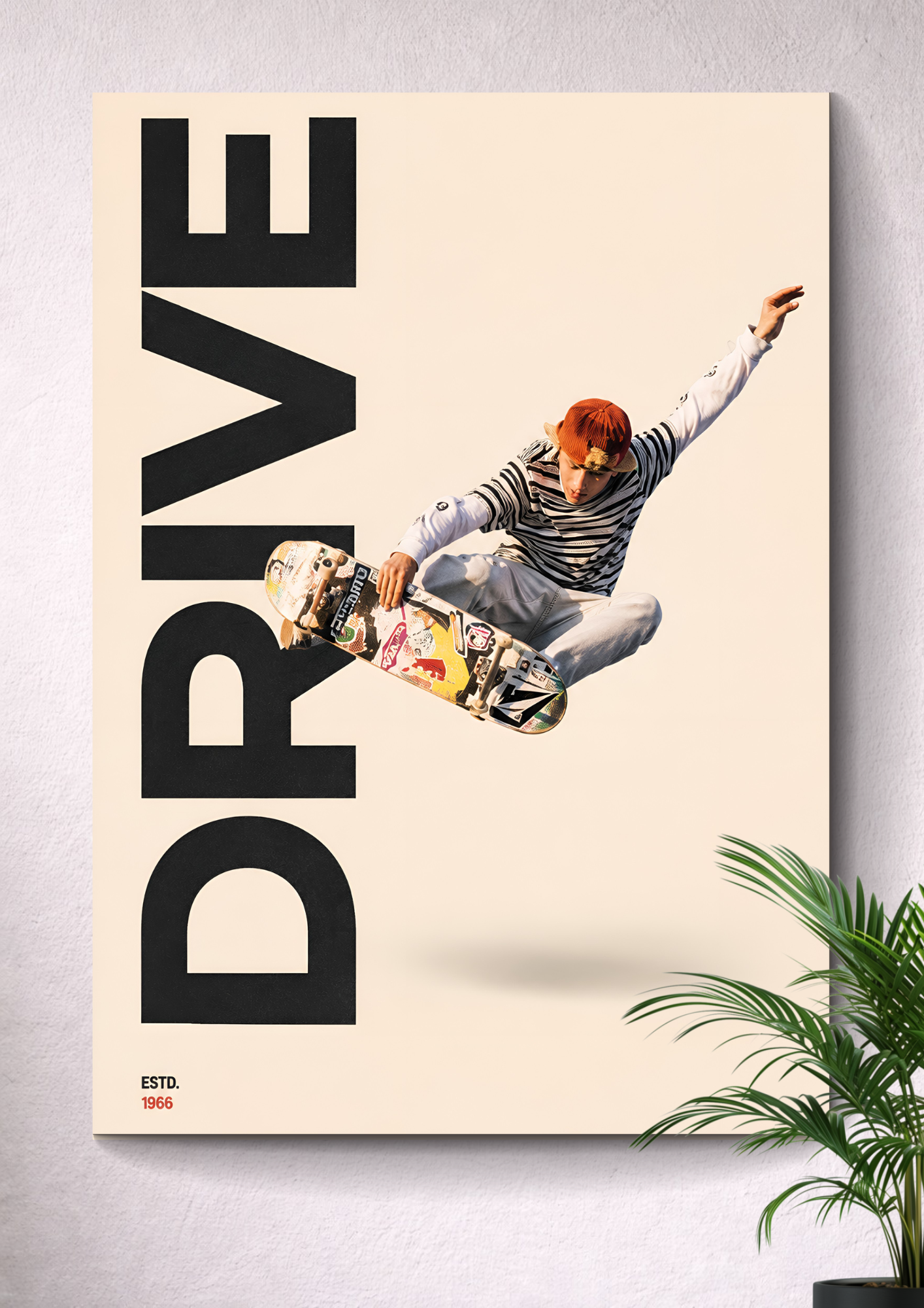 SKATEBOARDING MID-AIR INDY GRAB | EXTREME SPORTS ART POSTER