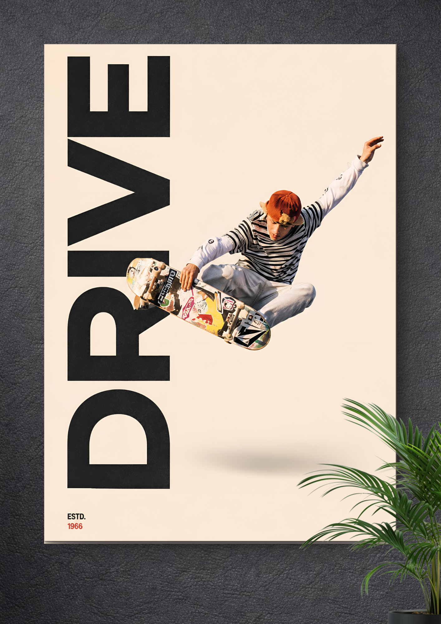 SKATEBOARDING MID-AIR INDY GRAB | EXTREME SPORTS ART POSTER