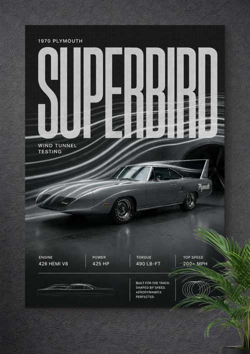1970 PLYMOUTH SUPERBIRD: SHAPED BY SPEED | NASCAR PSOTER