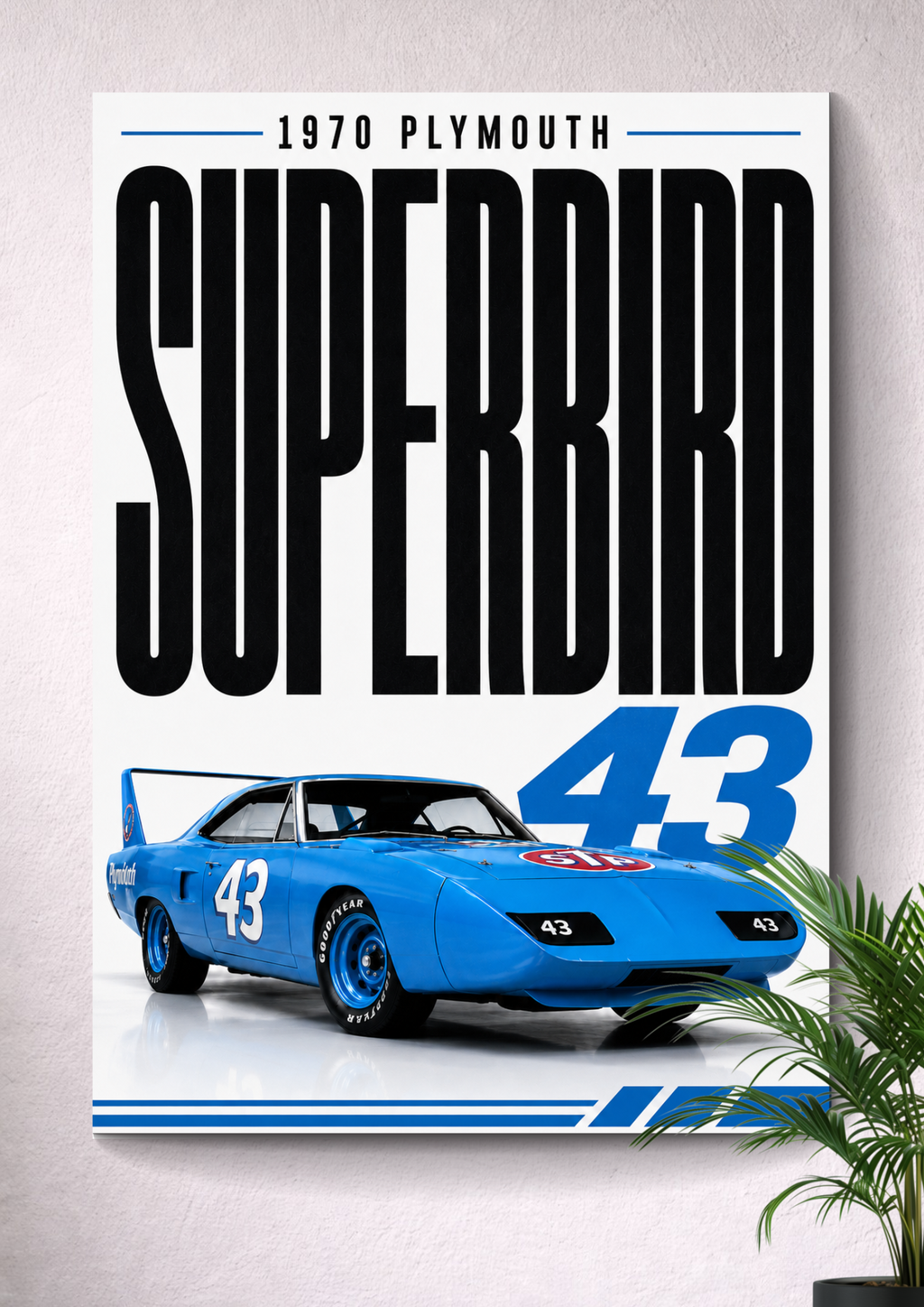 1970 PLYMOUTH SUPERBIRD: THE KING #43 | NASCAR POSTER