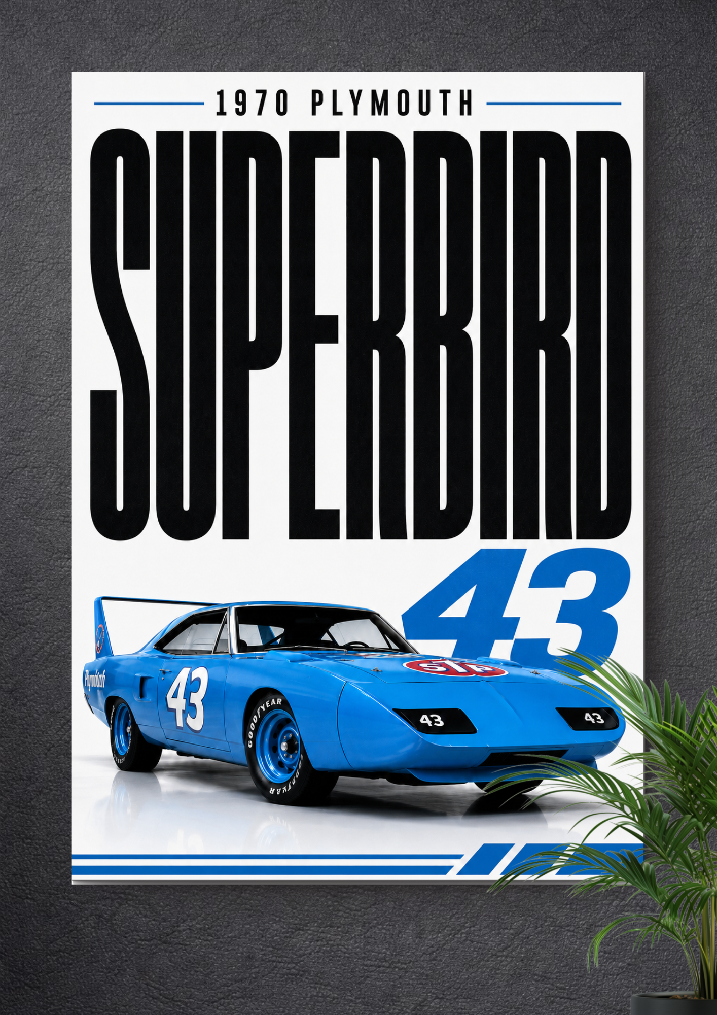 1970 PLYMOUTH SUPERBIRD: THE KING #43 | NASCAR POSTER