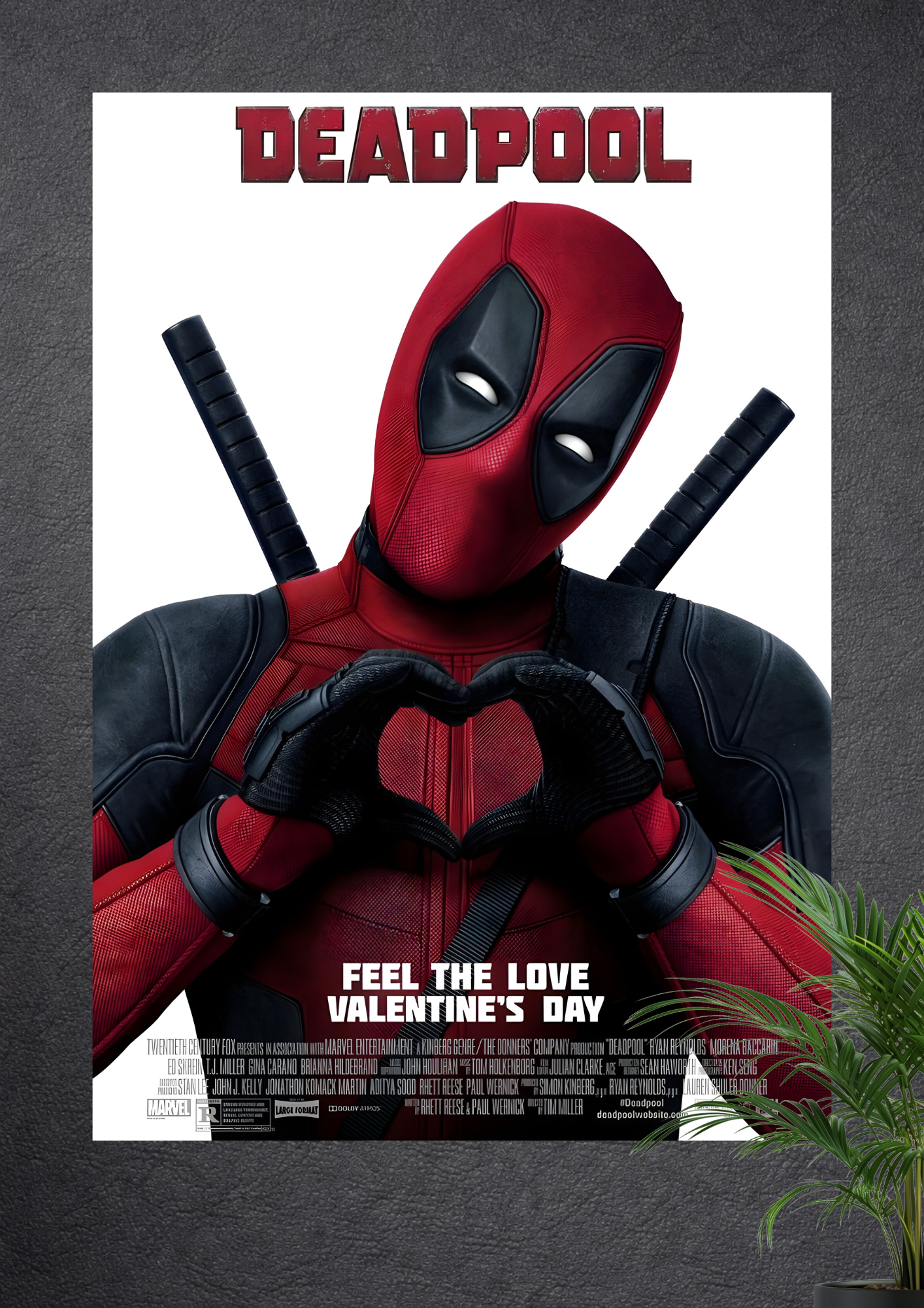 DEADPOOL OFFICIAL MARVEL MOVIE POSTER FEEL THE LOVE WALL ART