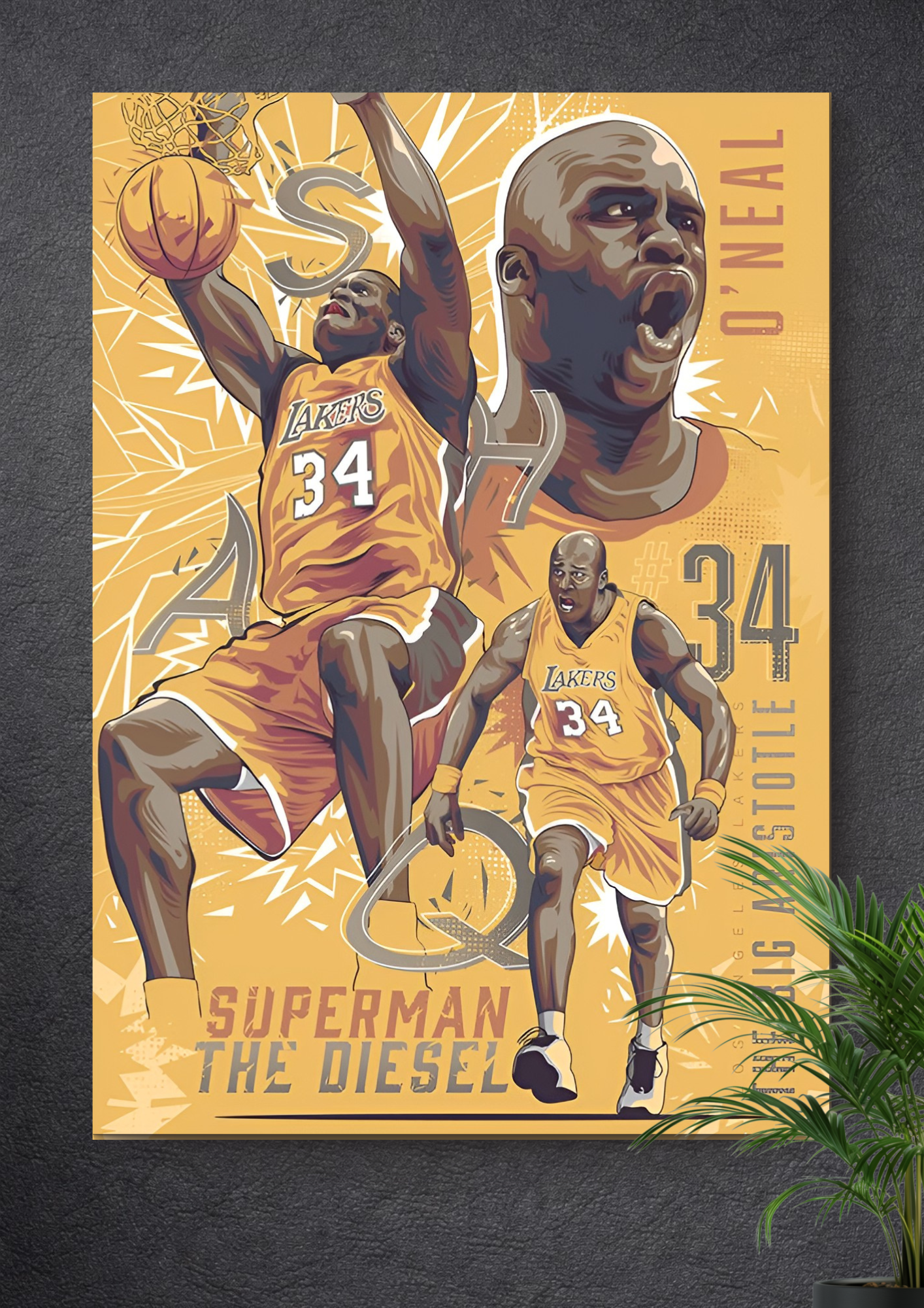 SHAQUILLE O’NEAL | BASKETBALL | LOS ANGELES LAKERS | JERSEY NUMBER: 34