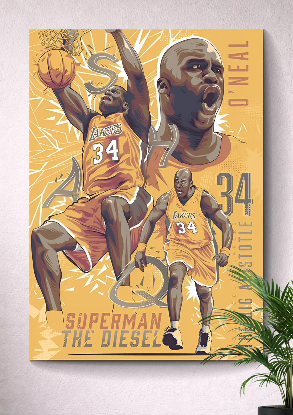 SHAQUILLE O’NEAL | BASKETBALL | LOS ANGELES LAKERS | JERSEY NUMBER: 34