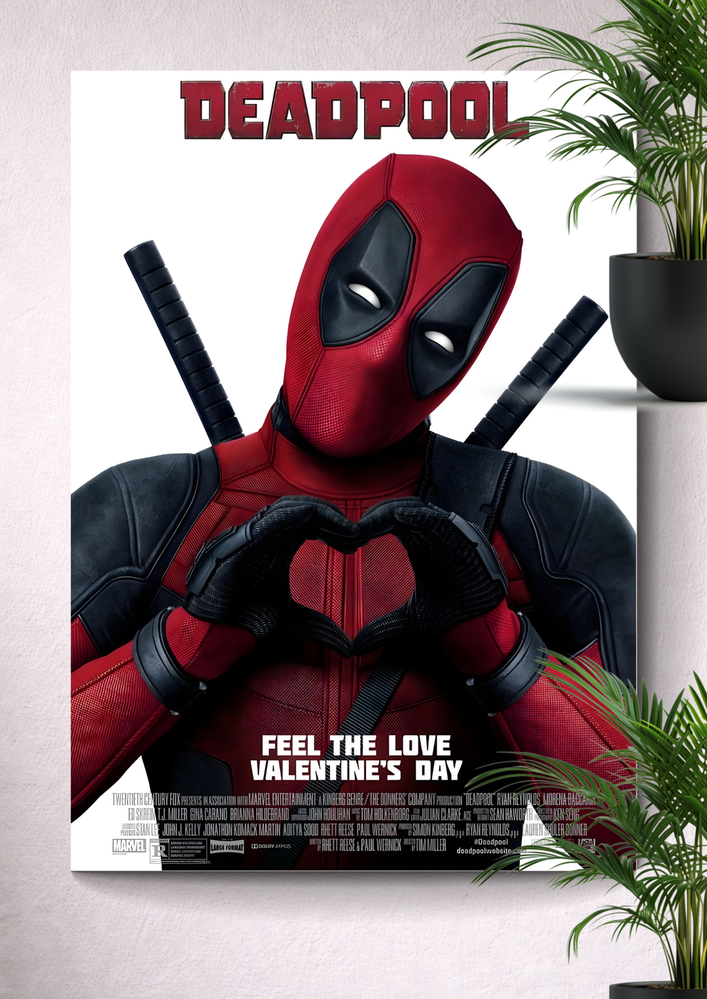 DEADPOOL OFFICIAL MARVEL MOVIE POSTER FEEL THE LOVE WALL ART