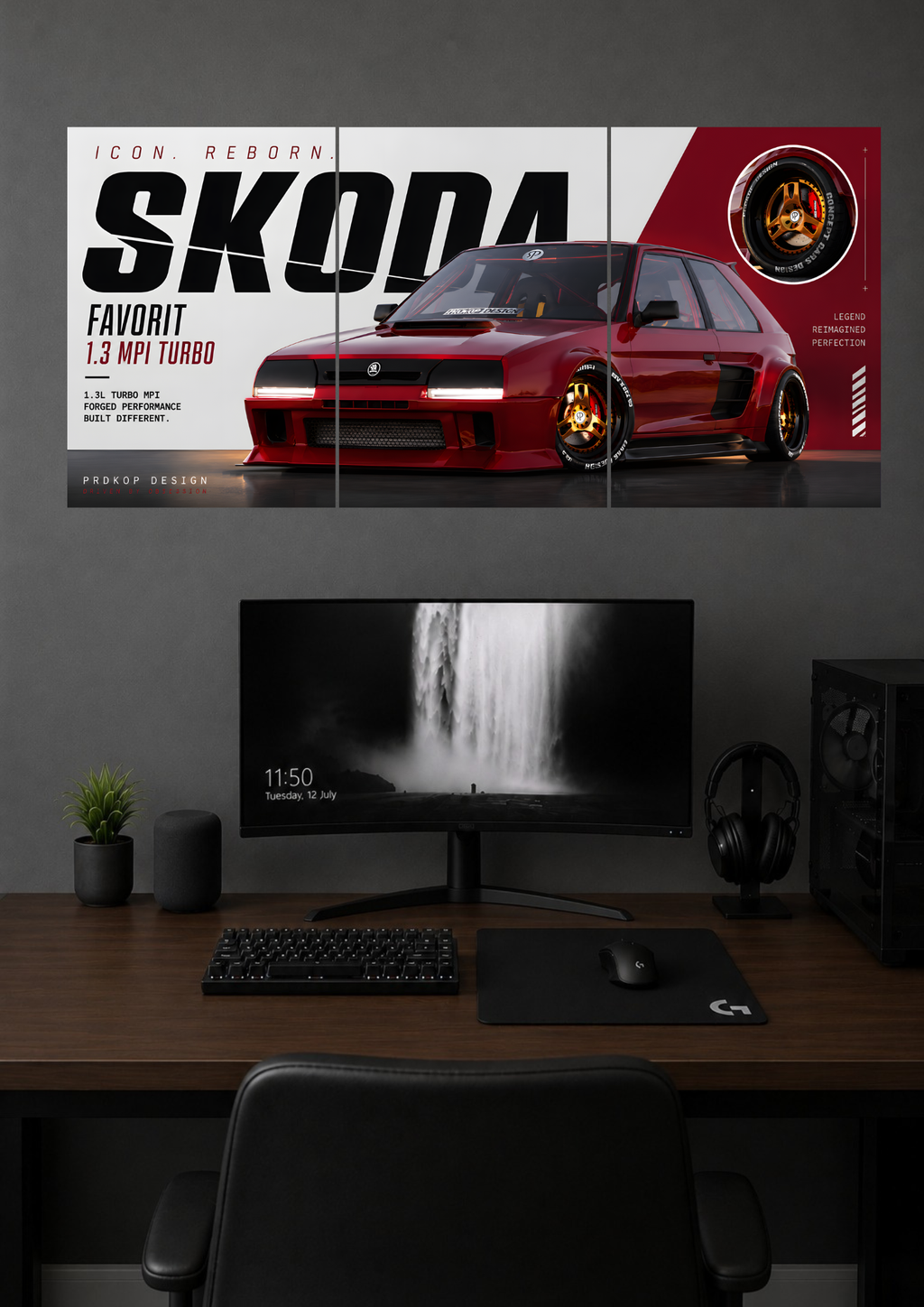 SKODA FAVORIT 1.3 MPI TURBO ICON REBORN LEGEND REIMAGINED PERFECTION | SPLIT POSTER