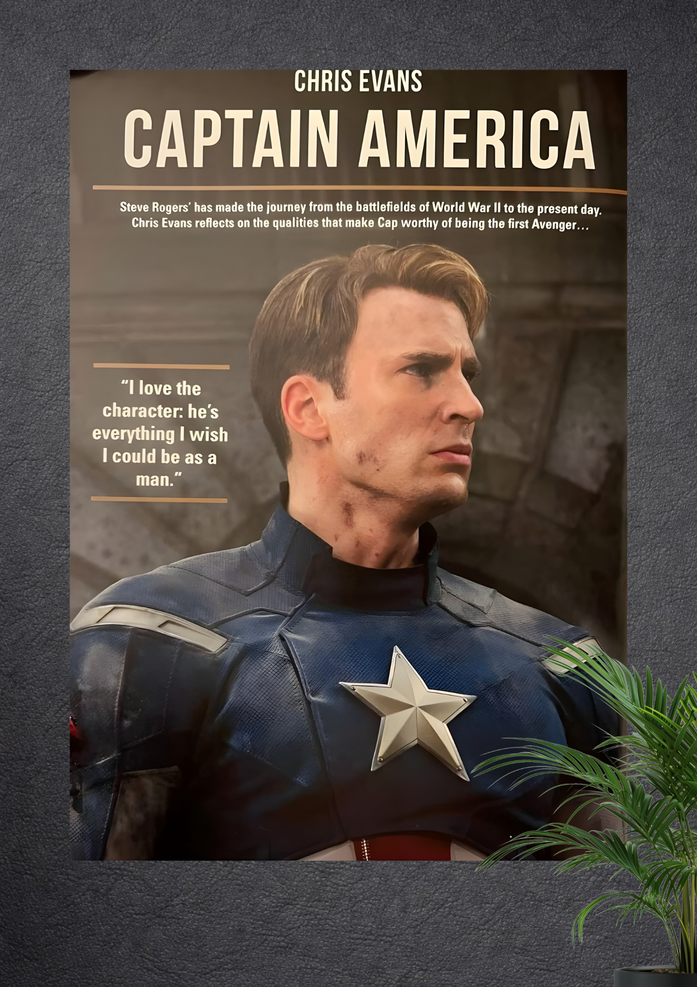 MARVEL CAPTAIN AMERICA CHRIS EVANS INSPIRATIONAL QUOTE WALL ART POSTER