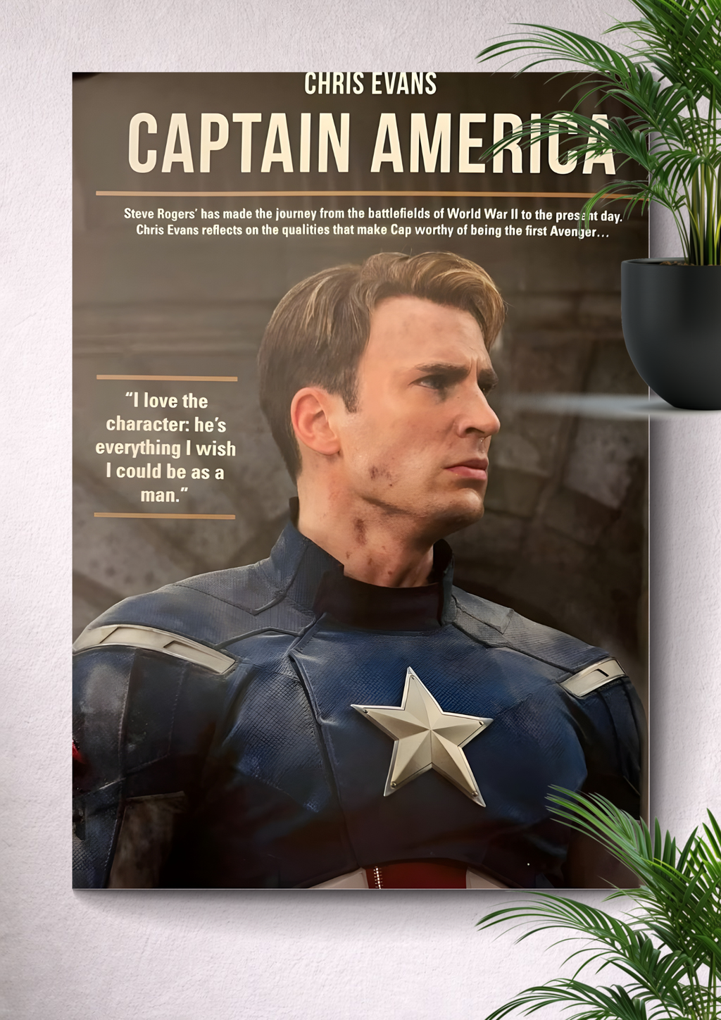 MARVEL CAPTAIN AMERICA CHRIS EVANS INSPIRATIONAL QUOTE WALL ART POSTER