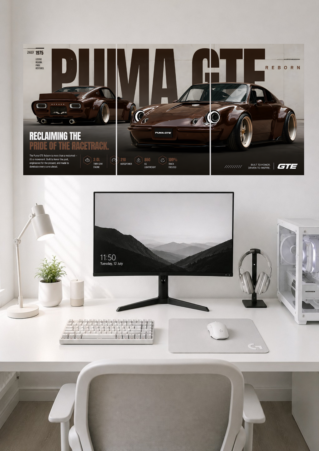 PUMA GTE REBORN RECLAIMING THE PRIDE OF THE RACETRACK | SPLIT POSTER