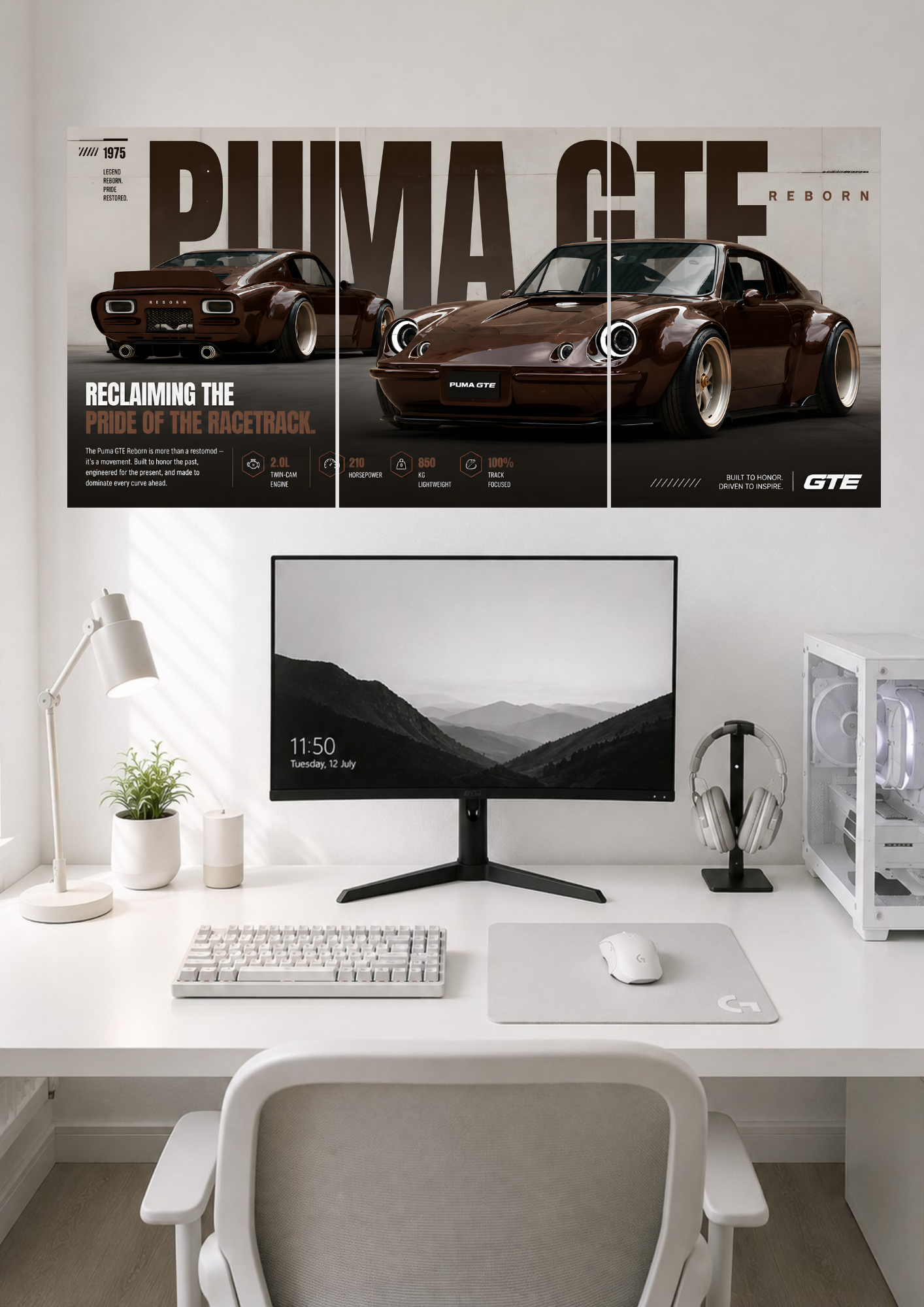 PUMA GTE REBORN RECLAIMING THE PRIDE OF THE RACETRACK | SPLIT POSTER