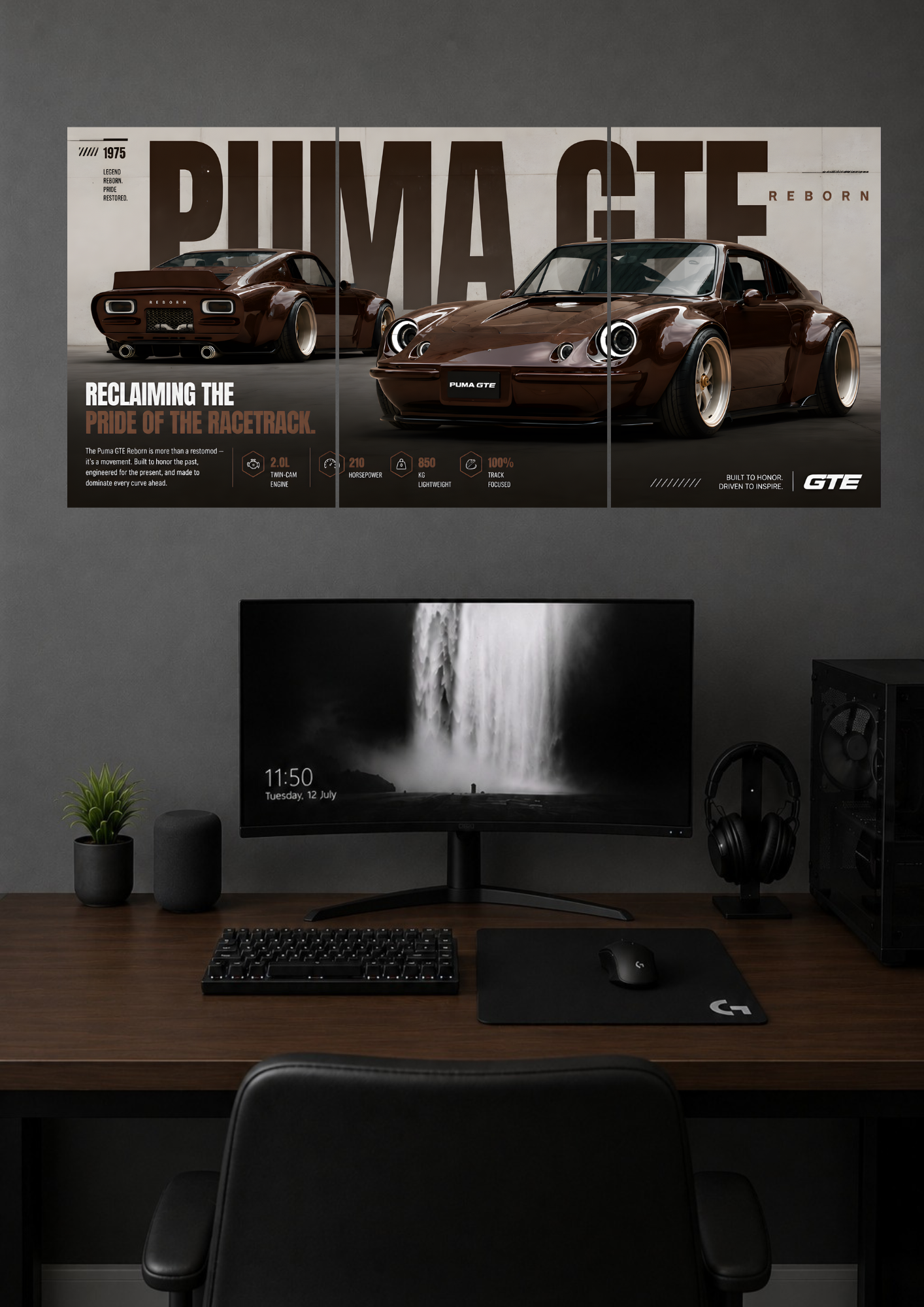 PUMA GTE REBORN RECLAIMING THE PRIDE OF THE RACETRACK | SPLIT POSTER
