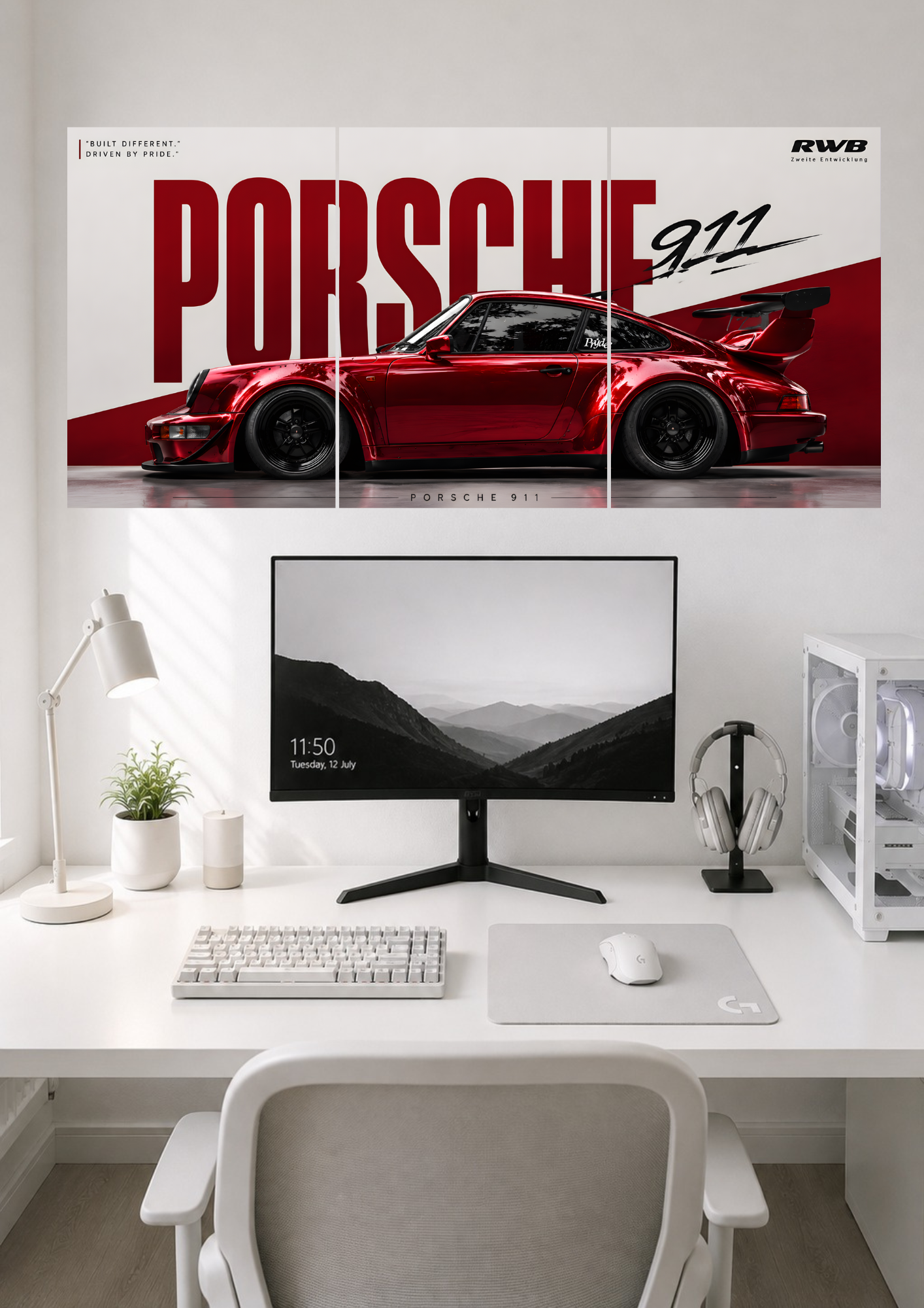 PORSCHE 911 RWB RED SUPERCAR WALL POSTER