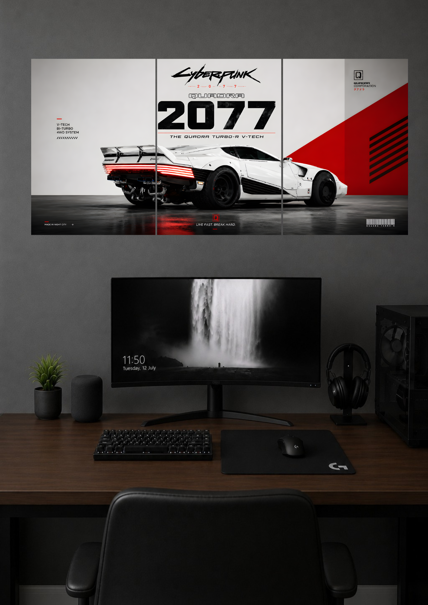 CYBERPUNK 2077 QUADRA THE QUADRA TURBO-R V-TECH | SPLIT POSTER