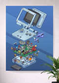 GAME BOY CONSOLE | GBA | GAMING | PORTRAIT POSTER