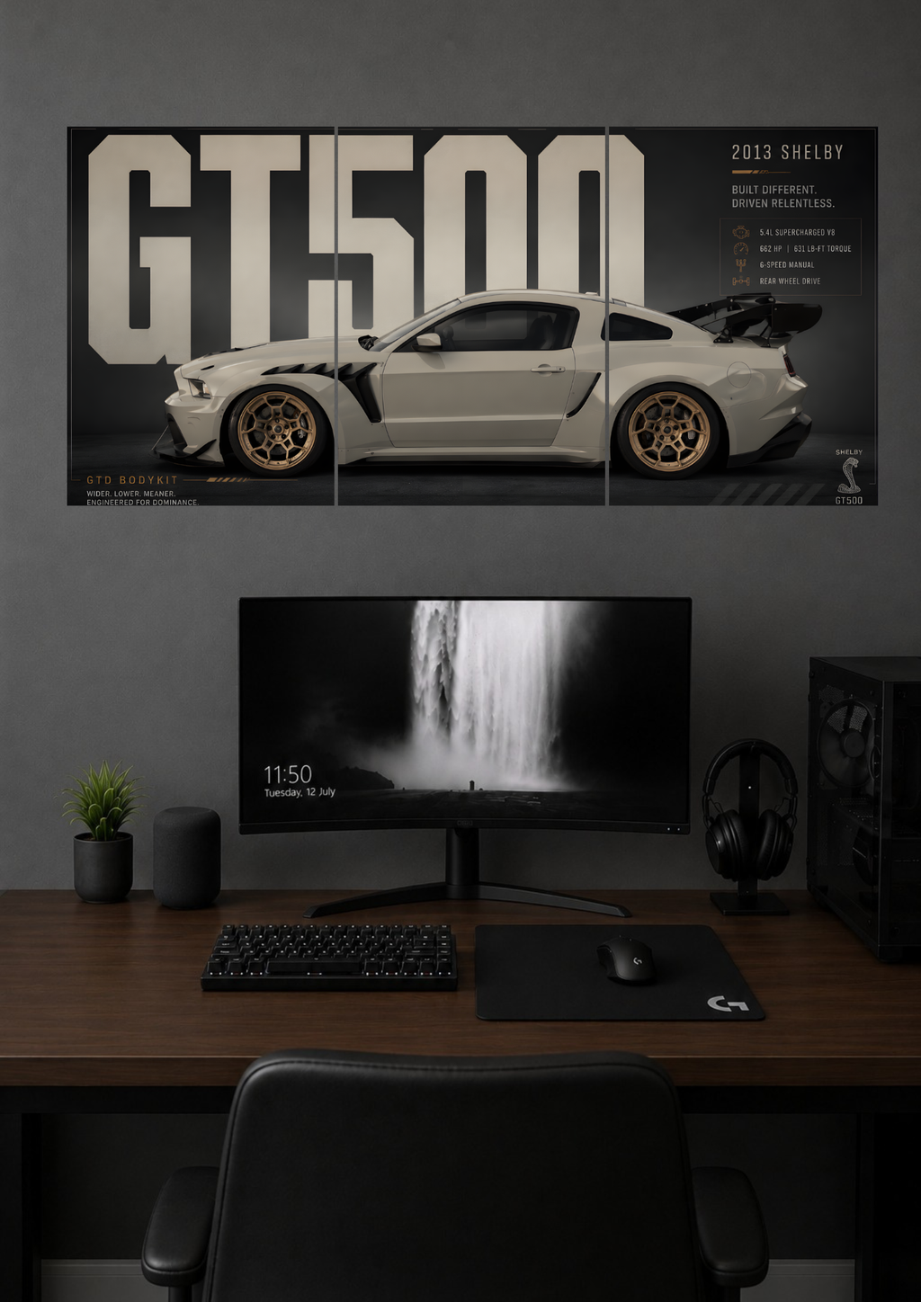 GT500 2013 SHELBY BUILT DIFFERENT DRIVEN RELENTLESS | SPLIT POSTER