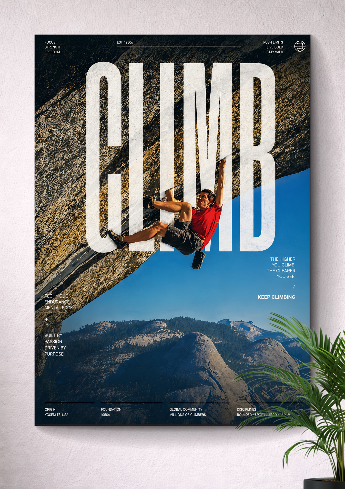 YOSEMITE FREE SOLO | ROCK CLIMBING OVERHANG ART POSTER