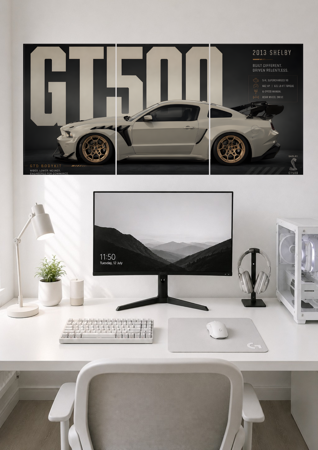 GT500 2013 SHELBY BUILT DIFFERENT DRIVEN RELENTLESS | SPLIT POSTER