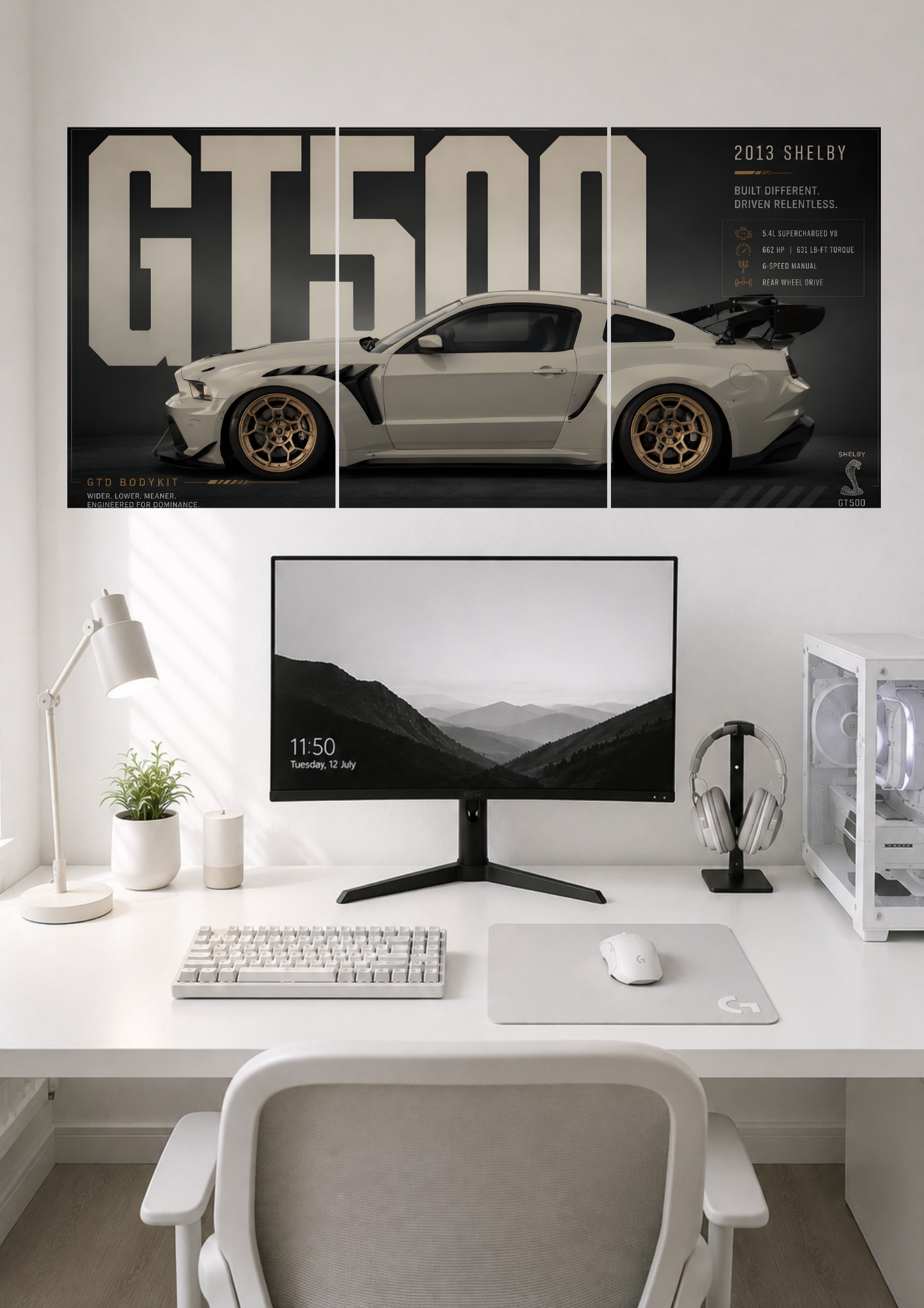 GT500 2013 SHELBY BUILT DIFFERENT DRIVEN RELENTLESS | SPLIT POSTER