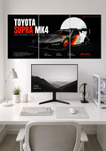 TOYOTA SUPRA MK4 RACING CAR 3 PIECE WALL ART SET | SPLIT POSTER