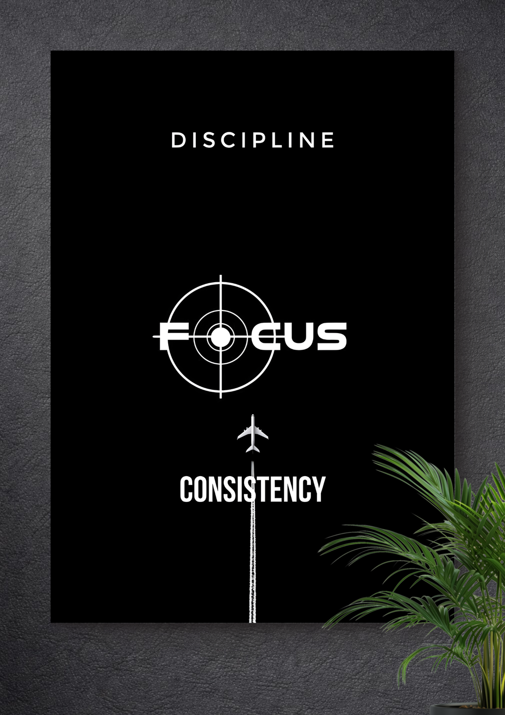 DISCIPLINE | FOCUS | CONSISTENCY | MOTIVATIONAL POSTER