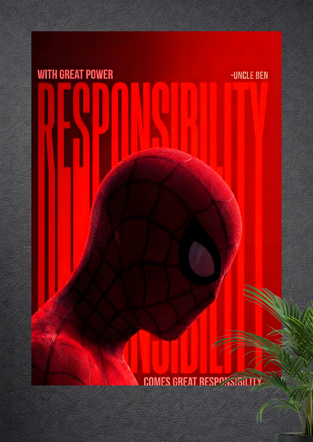 SPIDER-MAN WITH GREAT POWER COMES GREAT RESPONSIBILITY WALL POSTER