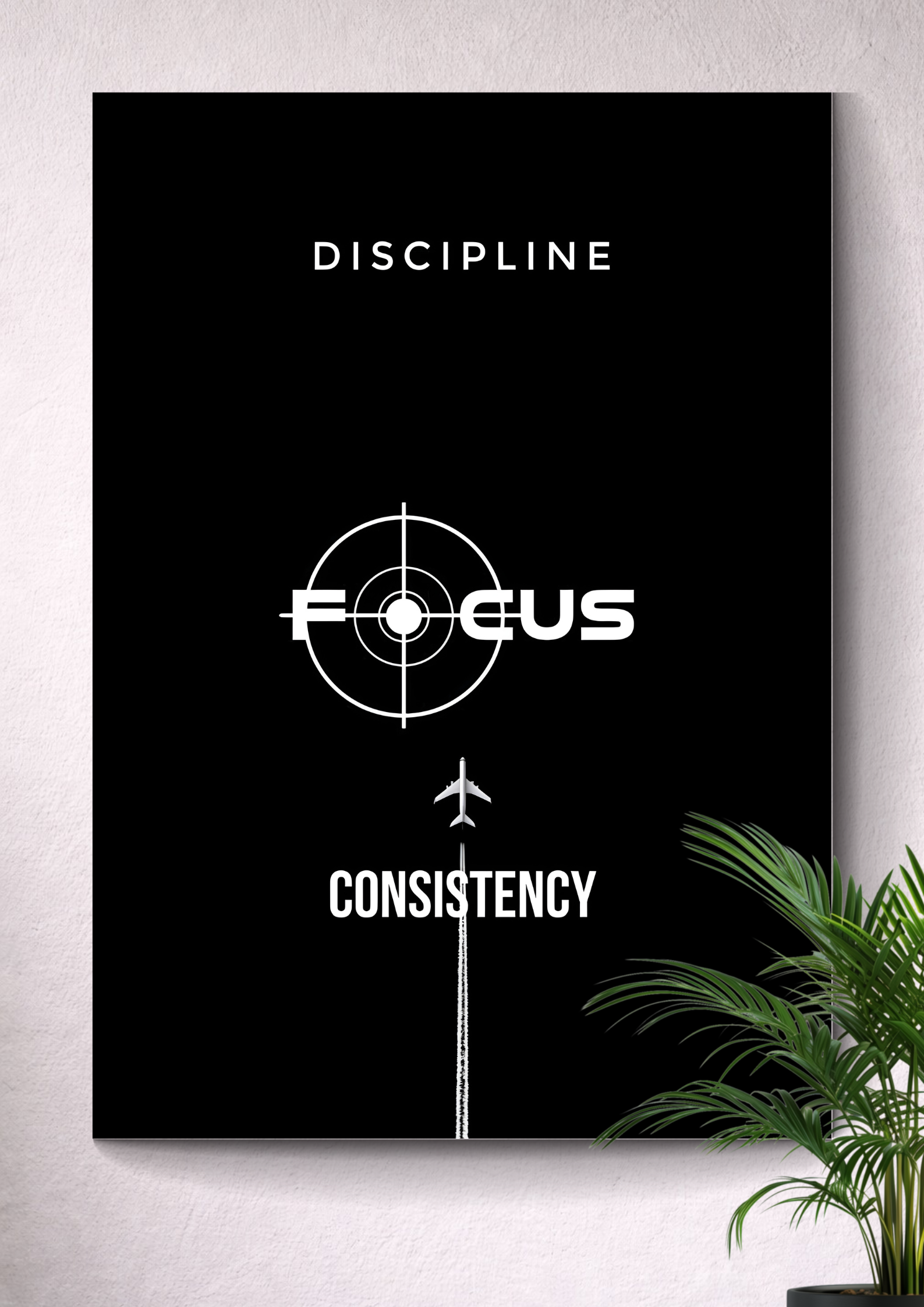 DISCIPLINE | FOCUS | CONSISTENCY | MOTIVATIONAL POSTER