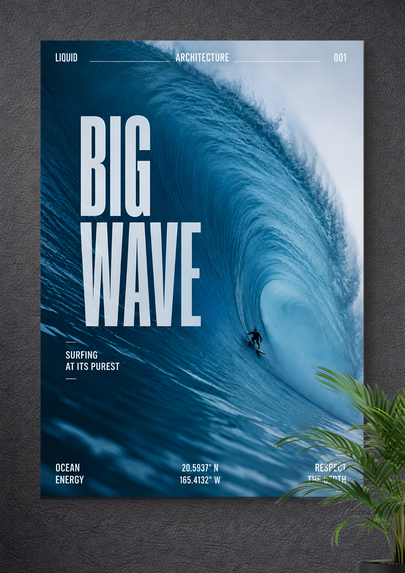 BIG WAVE SURFING | BARREL WAVE OCEAN ART POSTER