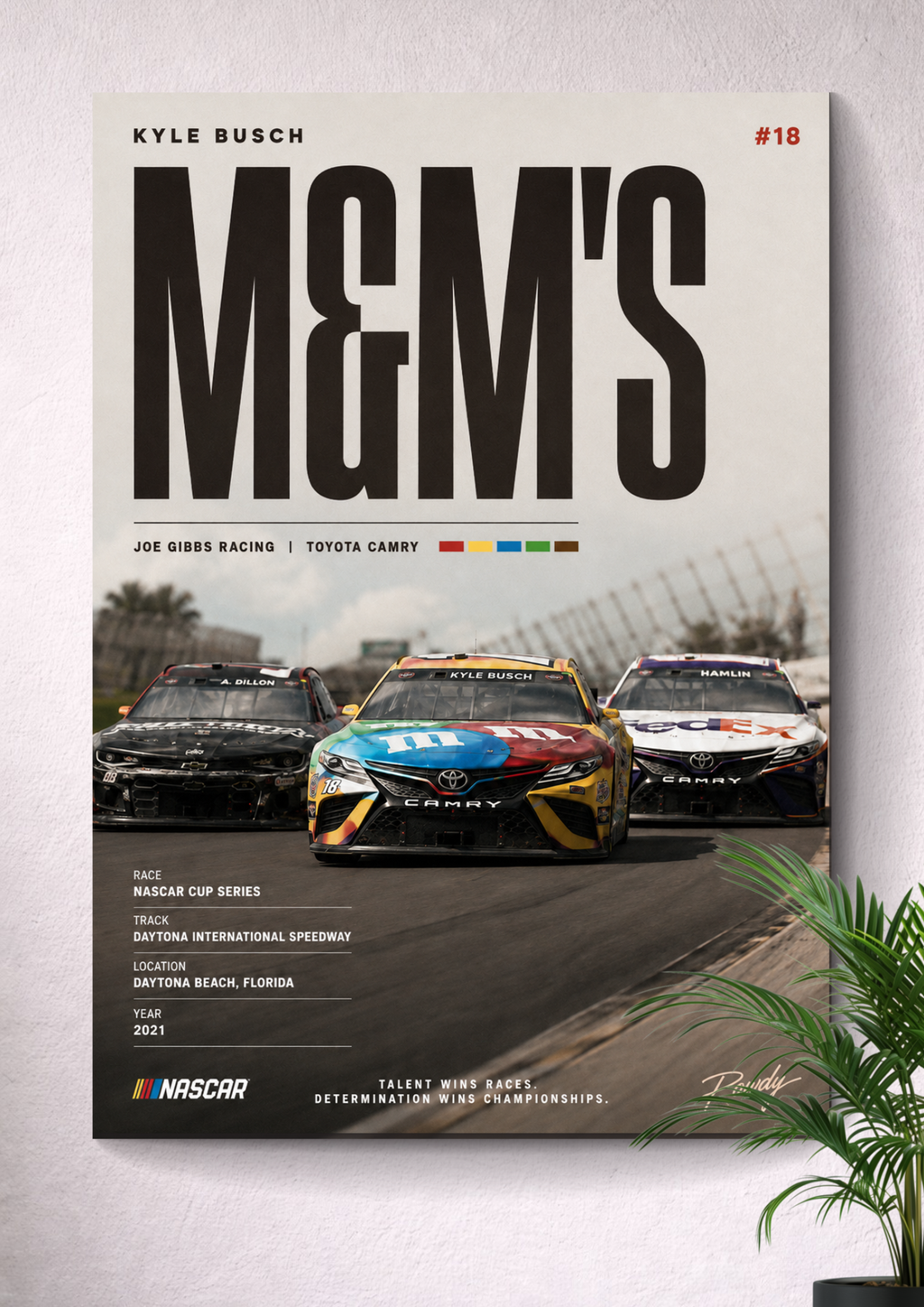 KYLE BUSCH #18 M&M'S NASCAR POSTER ART