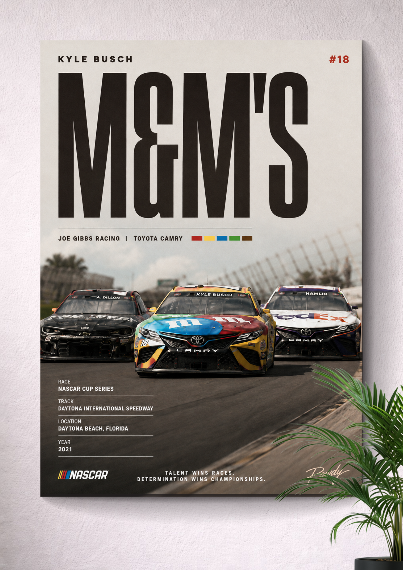 KYLE BUSCH #18 M&M'S NASCAR POSTER ART